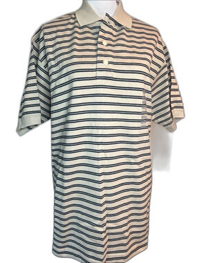 Deadstock Vintage Today’s Man Striped Polo Shirt Size M